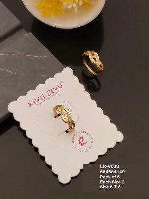 LR-V638 Anti-Tarnish Stainless Steel Pack Of 6 Rings - Kiyu ziyu By Anjni Creation