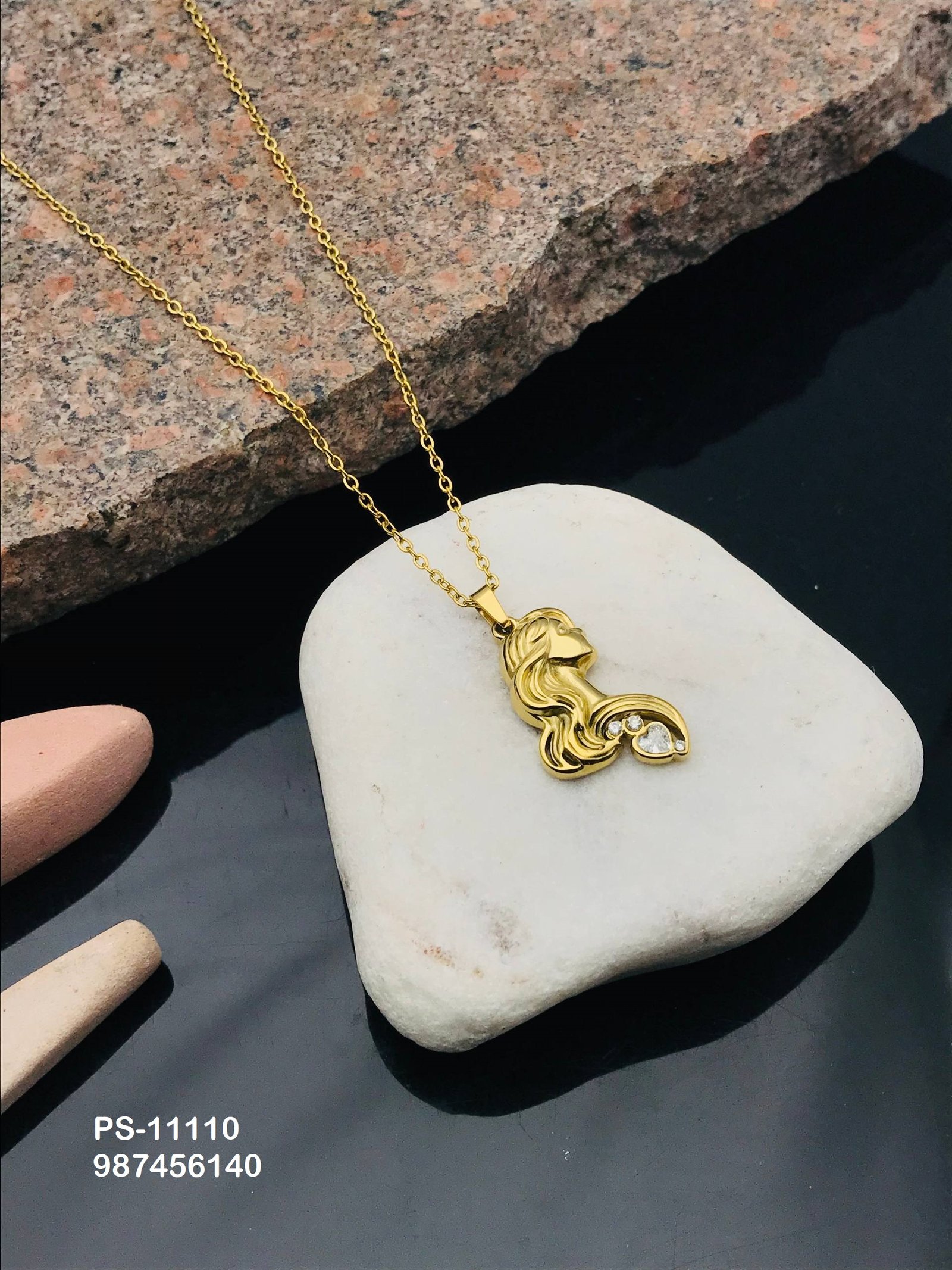 PS-11110 Anti-Tarnish Stainless Steel Necklace - Kiyu ziyu By Anjni Creation