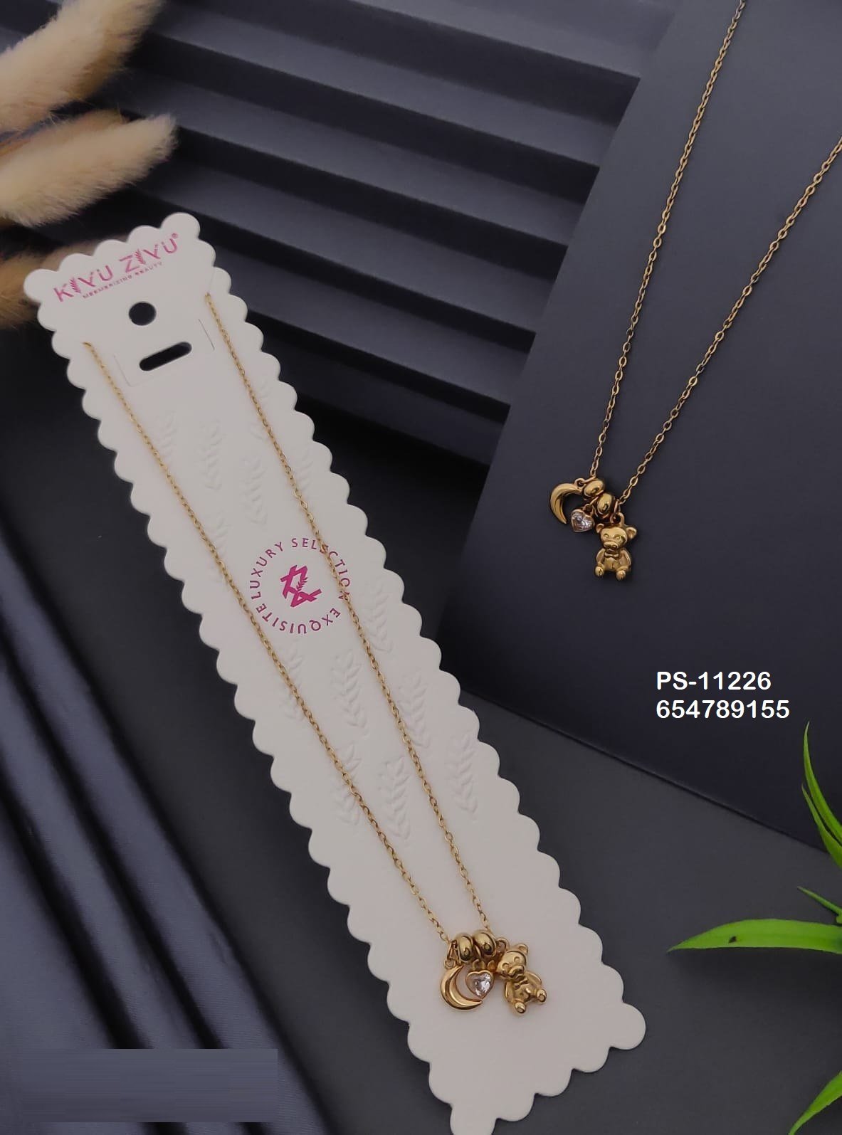 PS-11226 Anti-Tarnish Stainless Steel Necklace - Kiyu ziyu By Anjni Creation
