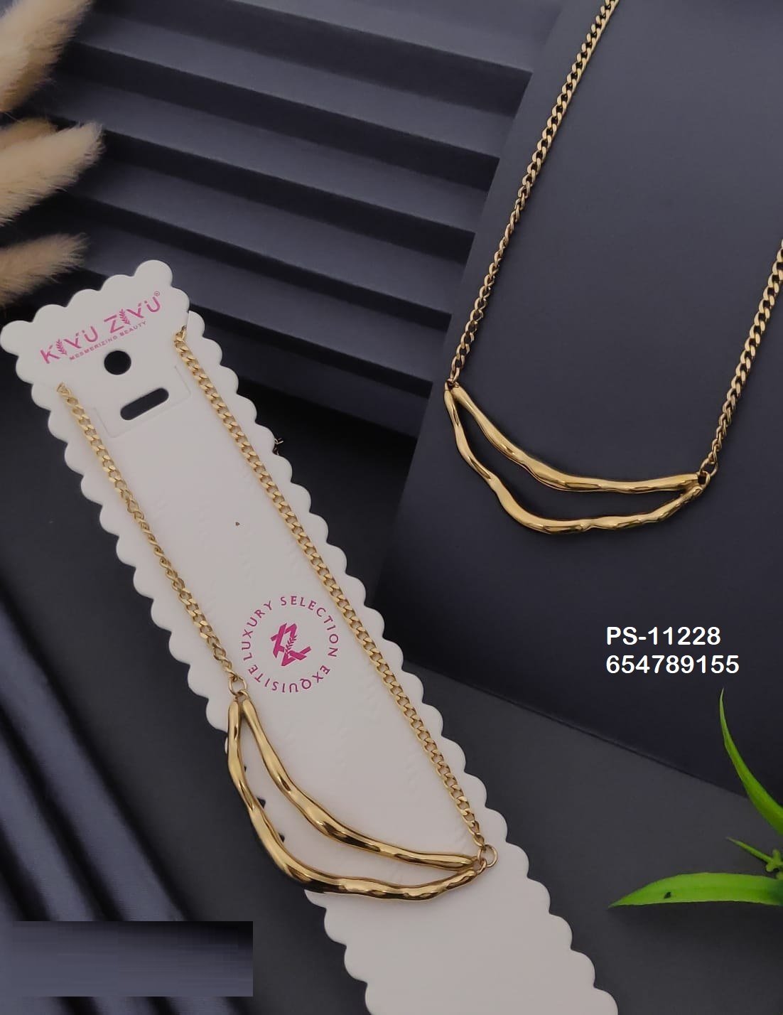 PS-11228 Anti-Tarnish Stainless Steel Necklace - Kiyu ziyu By Anjni Creation