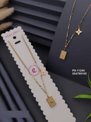 PS-11240 Anti-Tarnish Stainless Steel Necklace - Kiyu ziyu By Anjni Creation