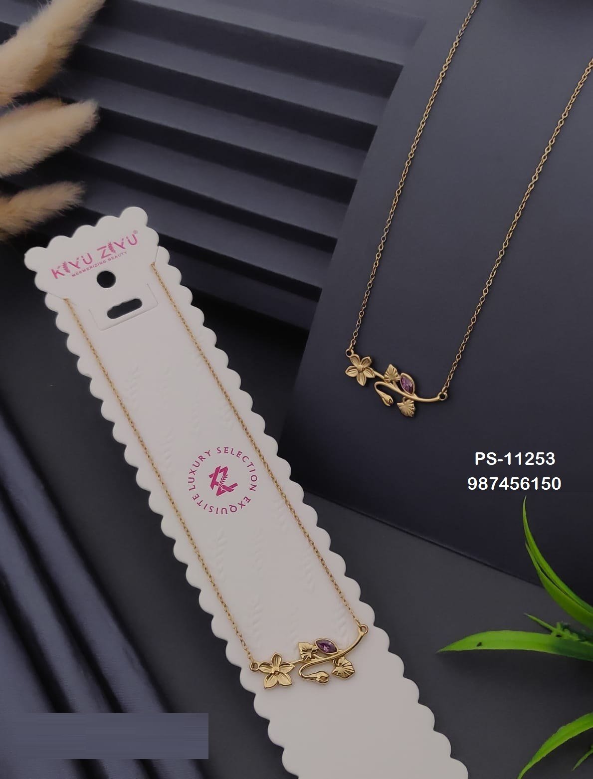 PS-11253 Anti-Tarnish Stainless Steel Necklace - Kiyu ziyu By Anjni Creation