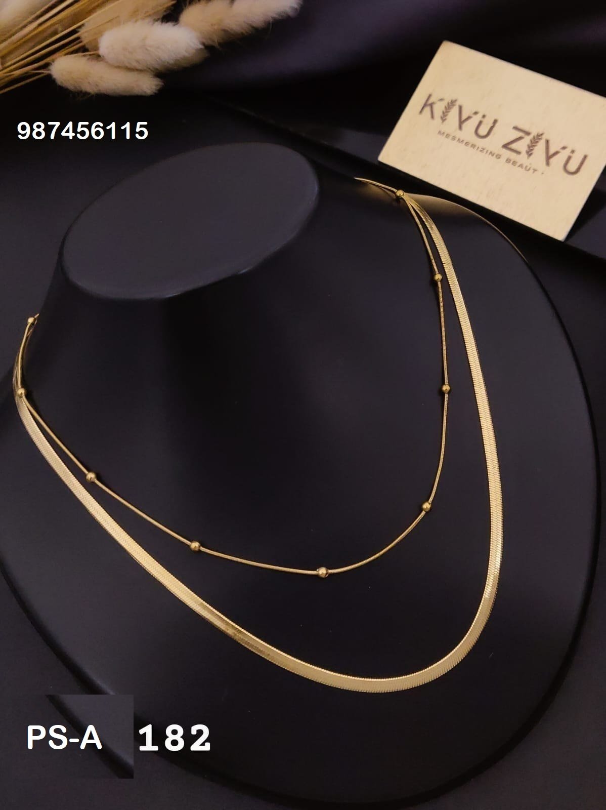 PS-A182 Anti-Tarnish Stainless Steel Layer Necklace - Kiyu ziyu By Anjni Creation