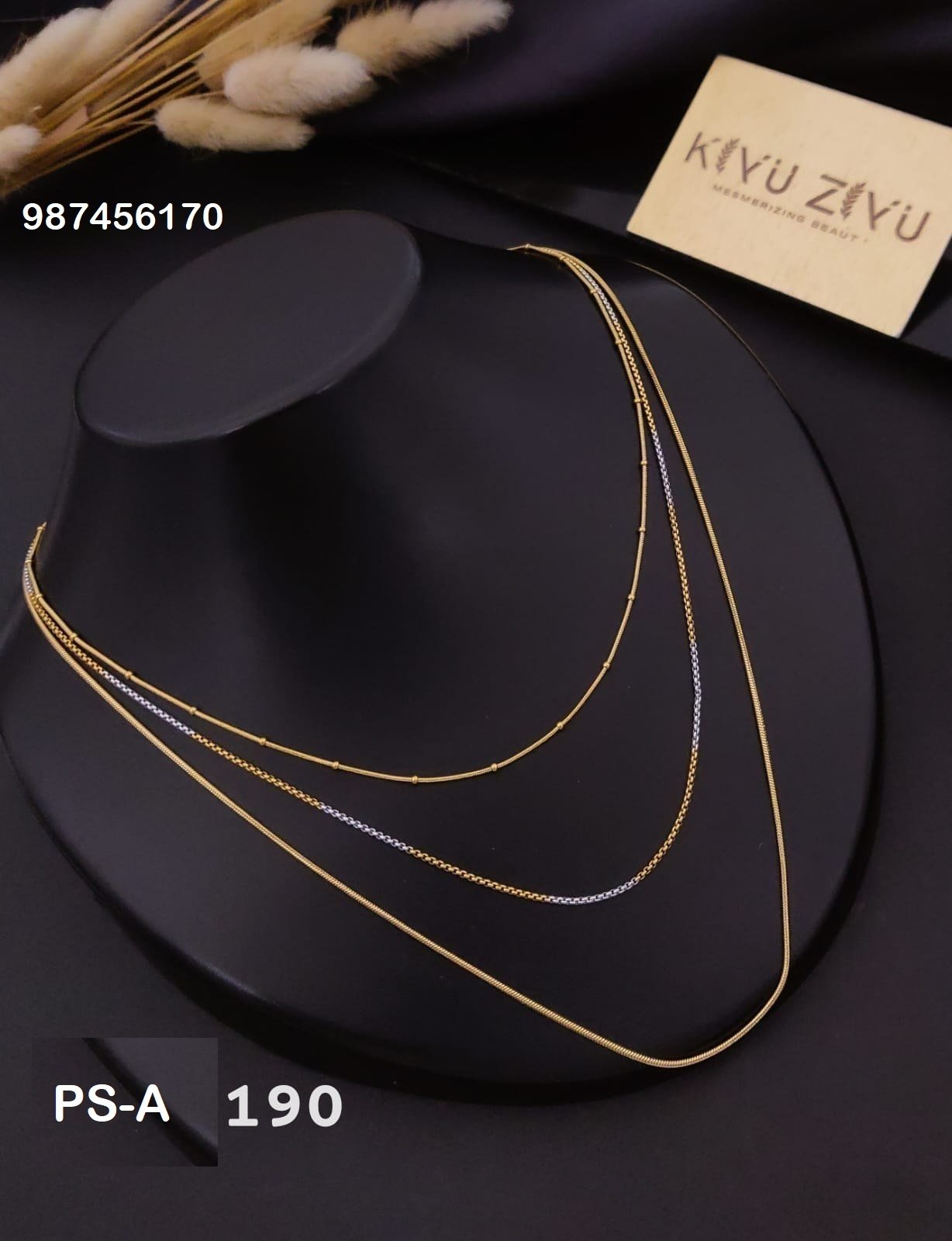 PS-A190 Anti-Tarnish Stainless Steel Layer Necklace - Kiyu ziyu By Anjni Creation