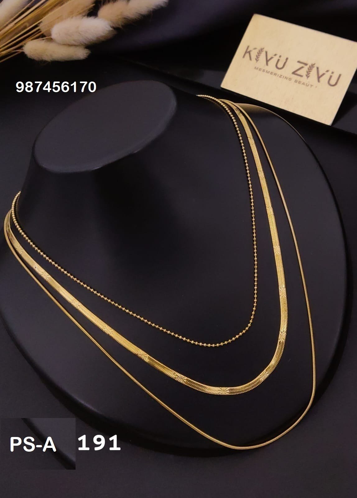 PS-A191 Anti-Tarnish Stainless Steel Layer Necklace - Kiyu ziyu By Anjni Creation
