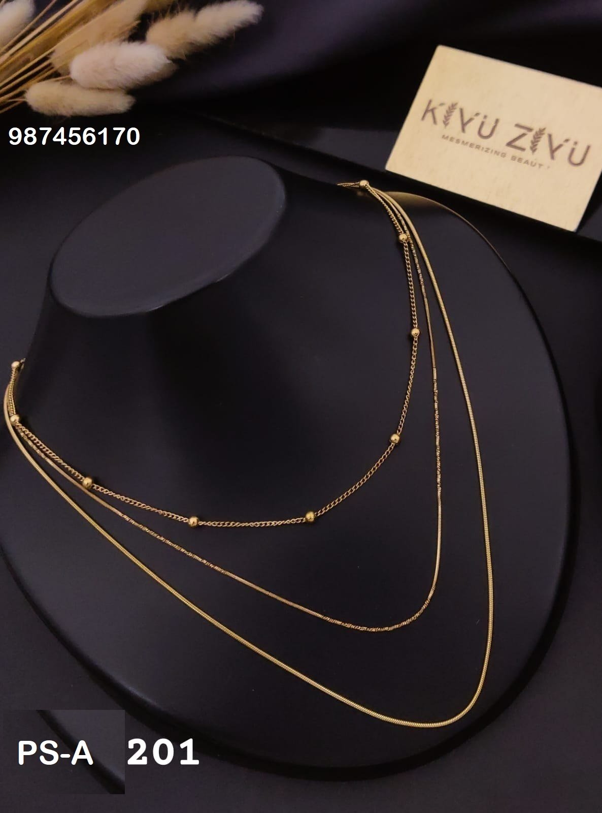 PS-A201 Anti-Tarnish Stainless Steel Layer Necklace - Kiyu ziyu By Anjni Creation