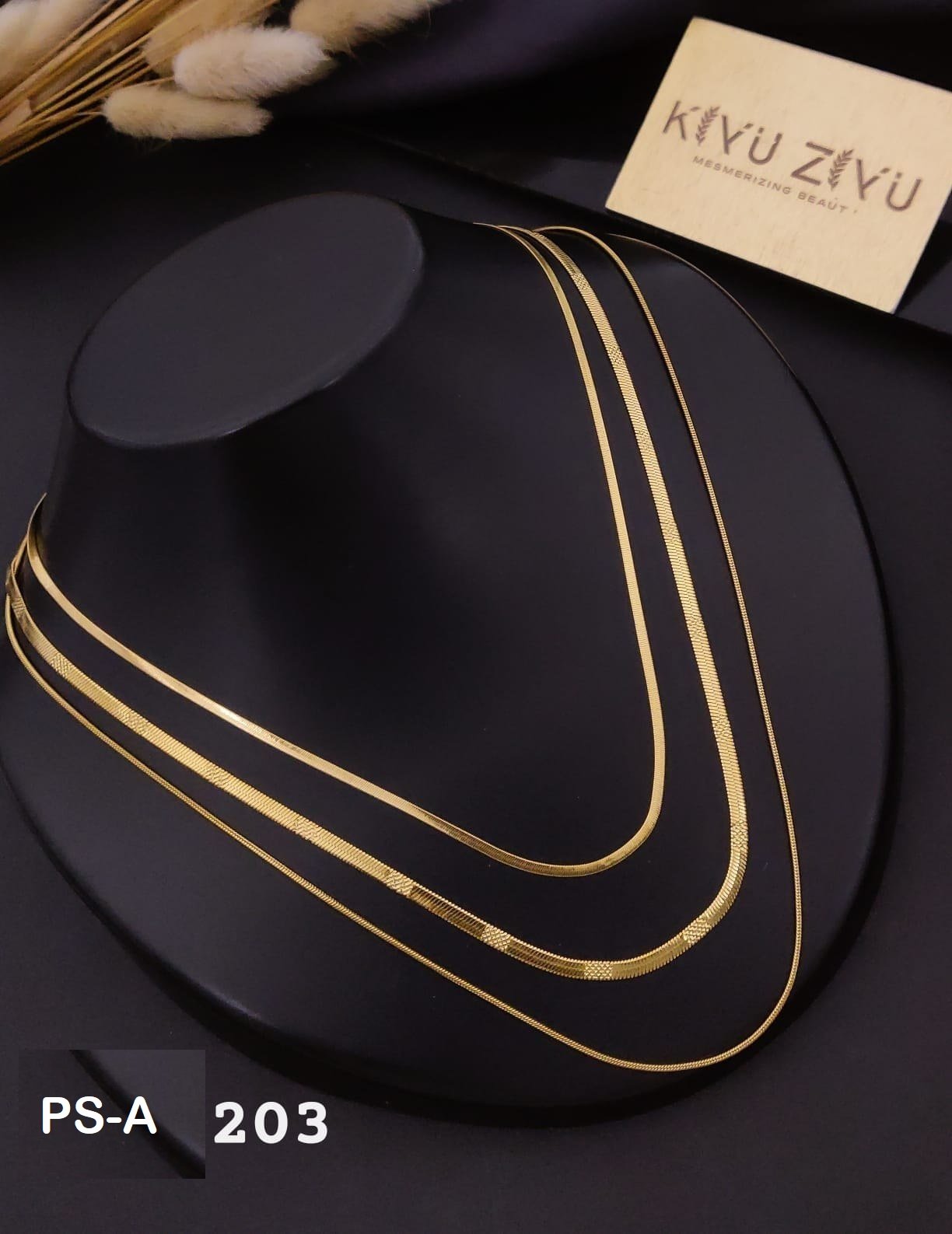 PS-A203 Anti-Tarnish Stainless Steel Layer Necklace - Kiyu ziyu By Anjni Creation