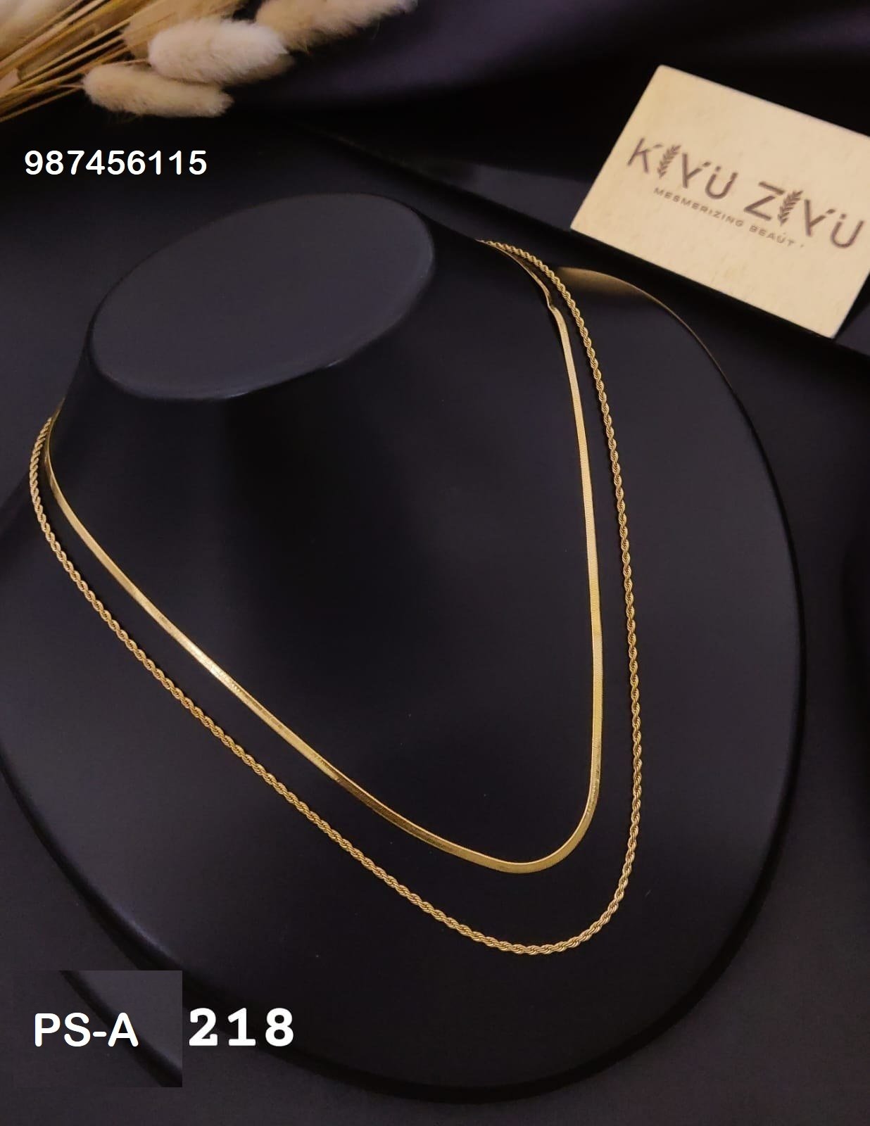 PS-A218 Anti-Tarnish Stainless Steel Layer Necklace - Kiyu ziyu By Anjni Creation