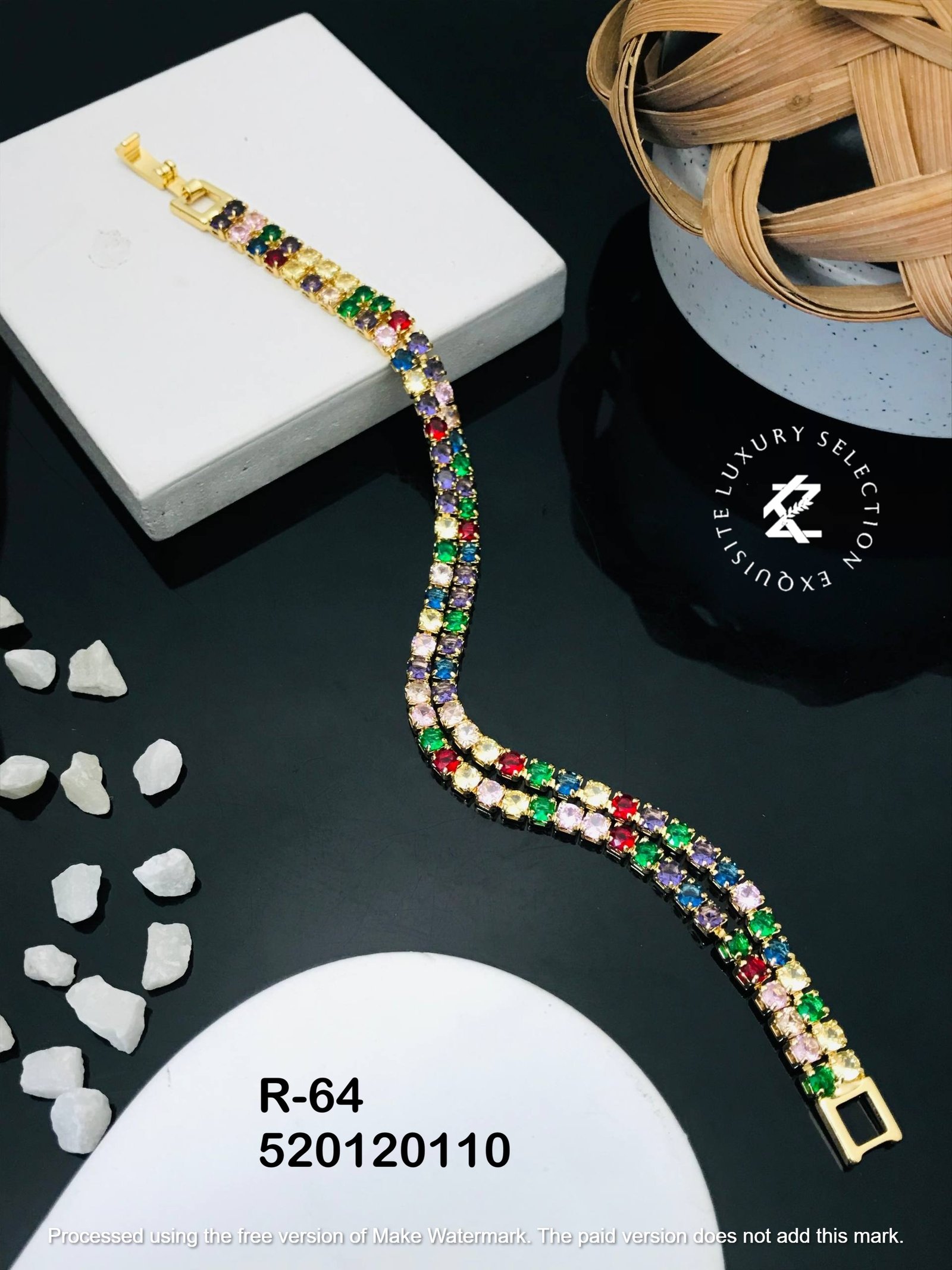 R-64 Anti-Tarnish Stainless Steel Gold Plated Bracelet Style Bhabhi Rakhi - Chain Bracelets - Kiyu ziyu By Anjni Creation