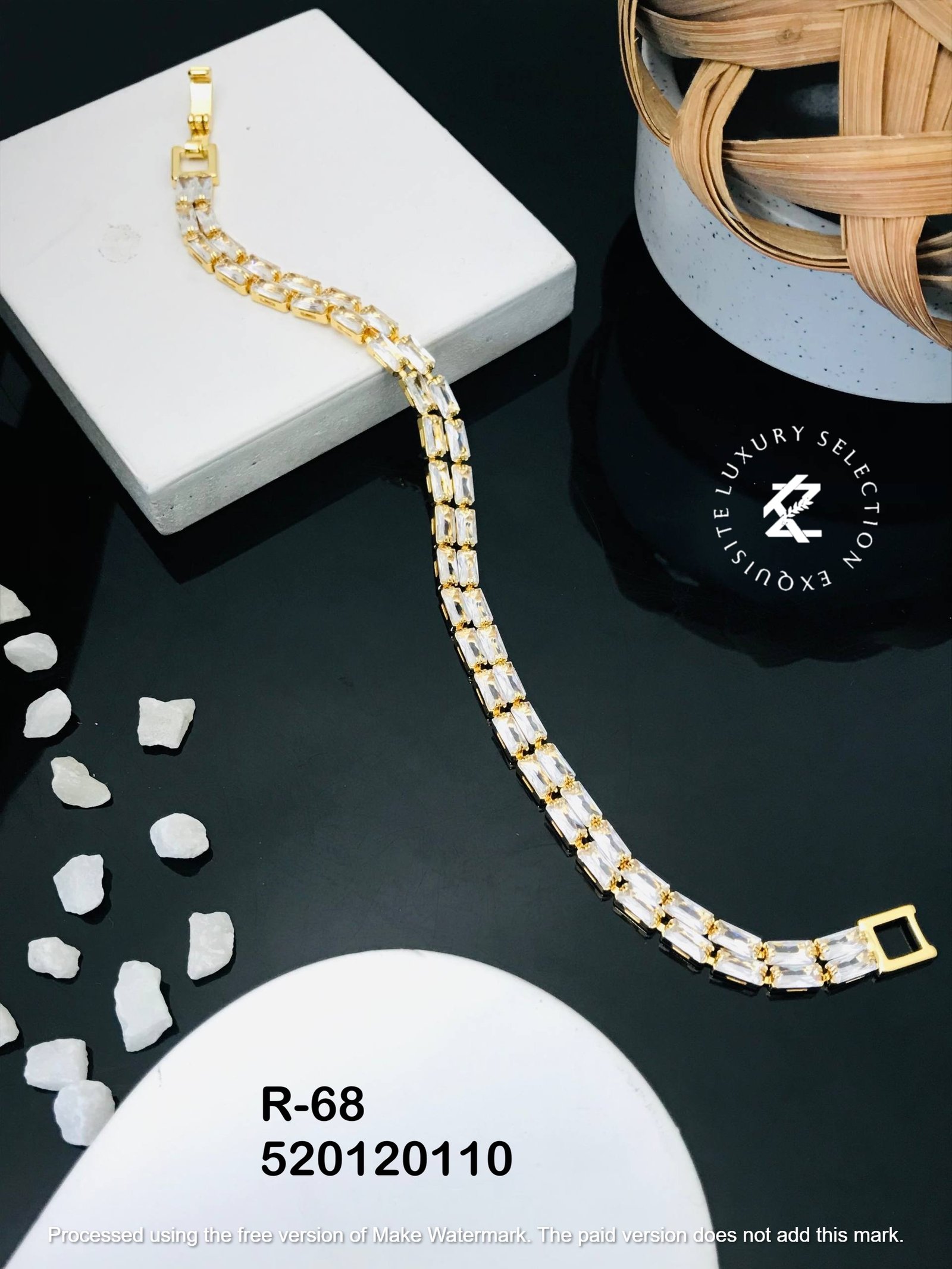 R-68 Anti-Tarnish Stainless Steel Gold Plated Bracelet Style Bhabhi Rakhi - Chain Bracelets - Kiyu ziyu By Anjni Creation