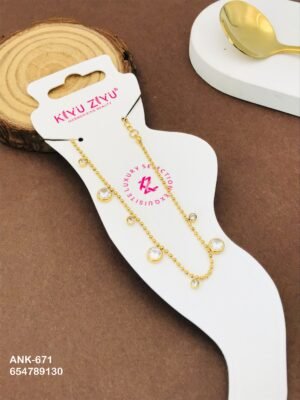 ANK-671 Anti-Tarnish Stainless Steel Anklets - Kiyu ziyu By Anjni Creation
