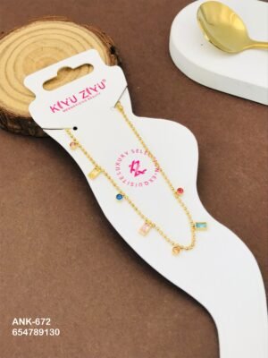 ANK-672 Anti-Tarnish Stainless Steel Anklets - Kiyu ziyu By Anjni Creation