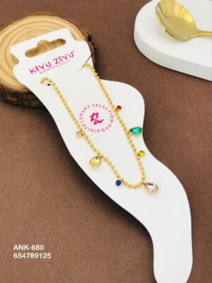 ANK-680 Anti-Tarnish Stainless Steel Anklets - Kiyu ziyu By Anjni Creation