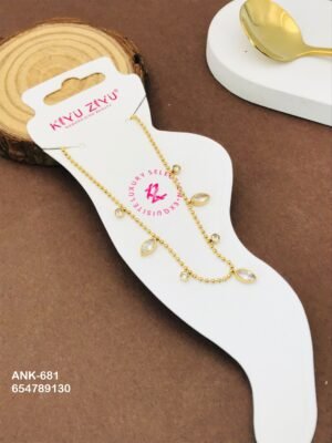 ANK-681 Anti-Tarnish Stainless Steel Anklets - Kiyu ziyu By Anjni Creation