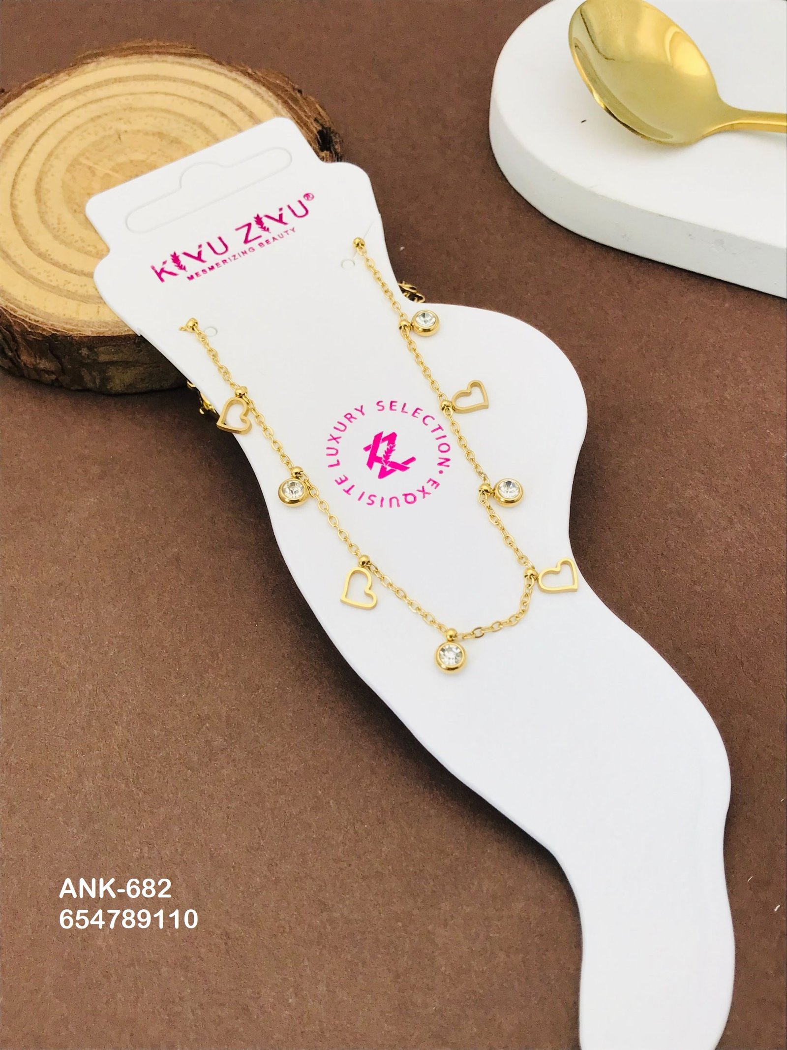 ANK-682 Anti-Tarnish Stainless Steel Anklets - Kiyu ziyu By Anjni Creation
