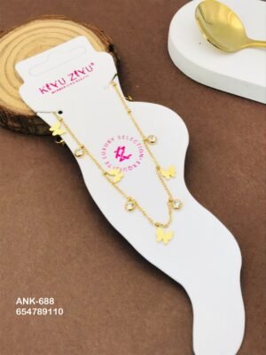 ANK-688 Anti-Tarnish Stainless Steel Anklets - Kiyu ziyu By Anjni Creation