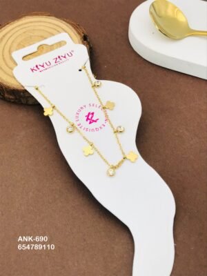 ANK-690 Anti-Tarnish Stainless Steel Anklets - Kiyu ziyu By Anjni Creation