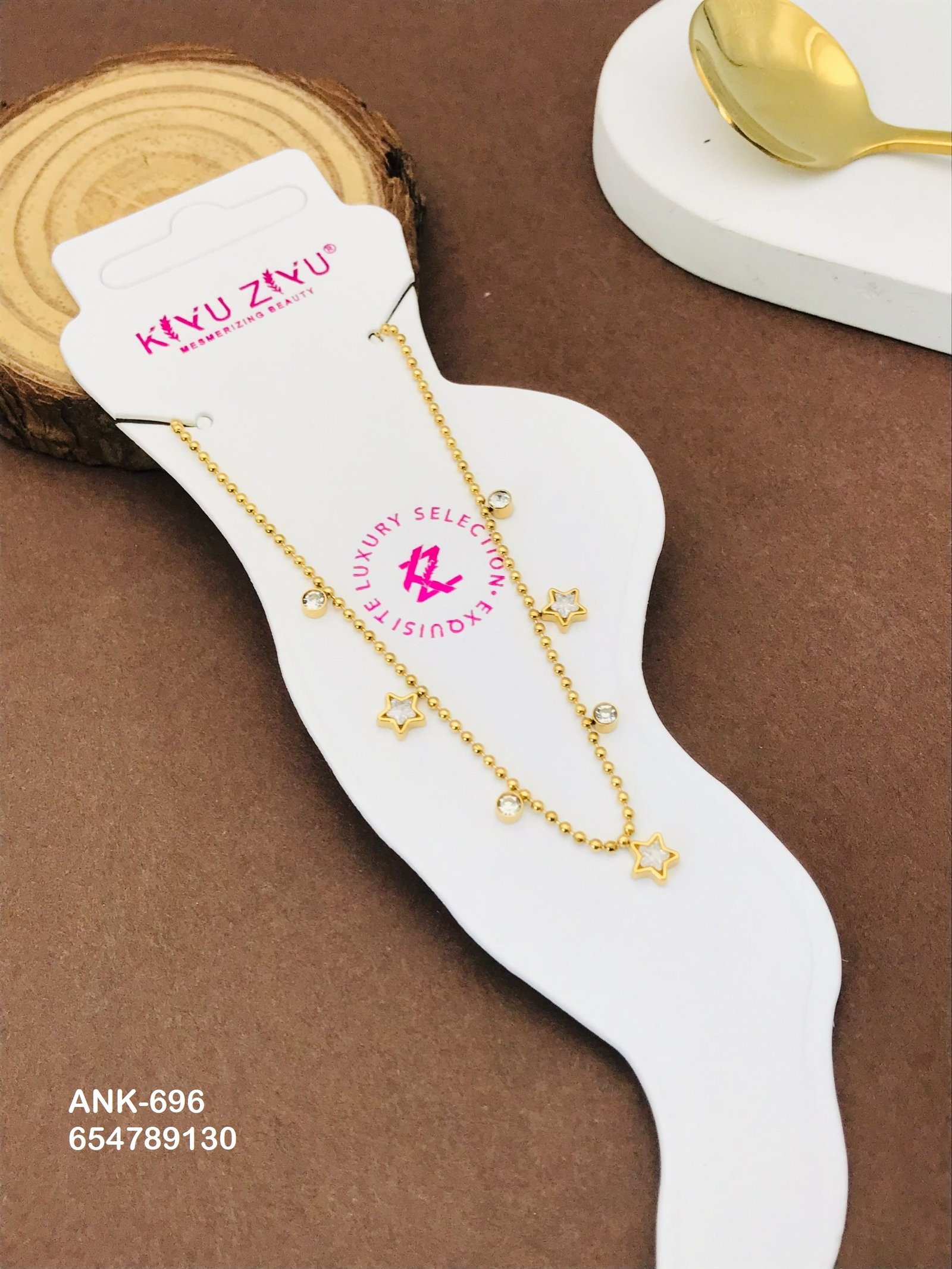ANK-696 Anti-Tarnish Stainless Steel Anklets - Kiyu ziyu By Anjni Creation