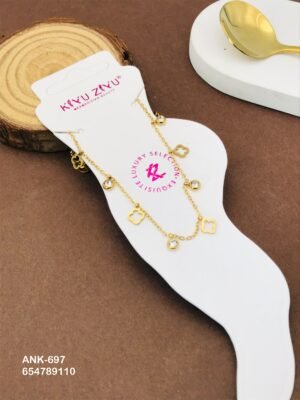 ANK-697 Anti-Tarnish Stainless Steel Anklets - Kiyu ziyu By Anjni Creation