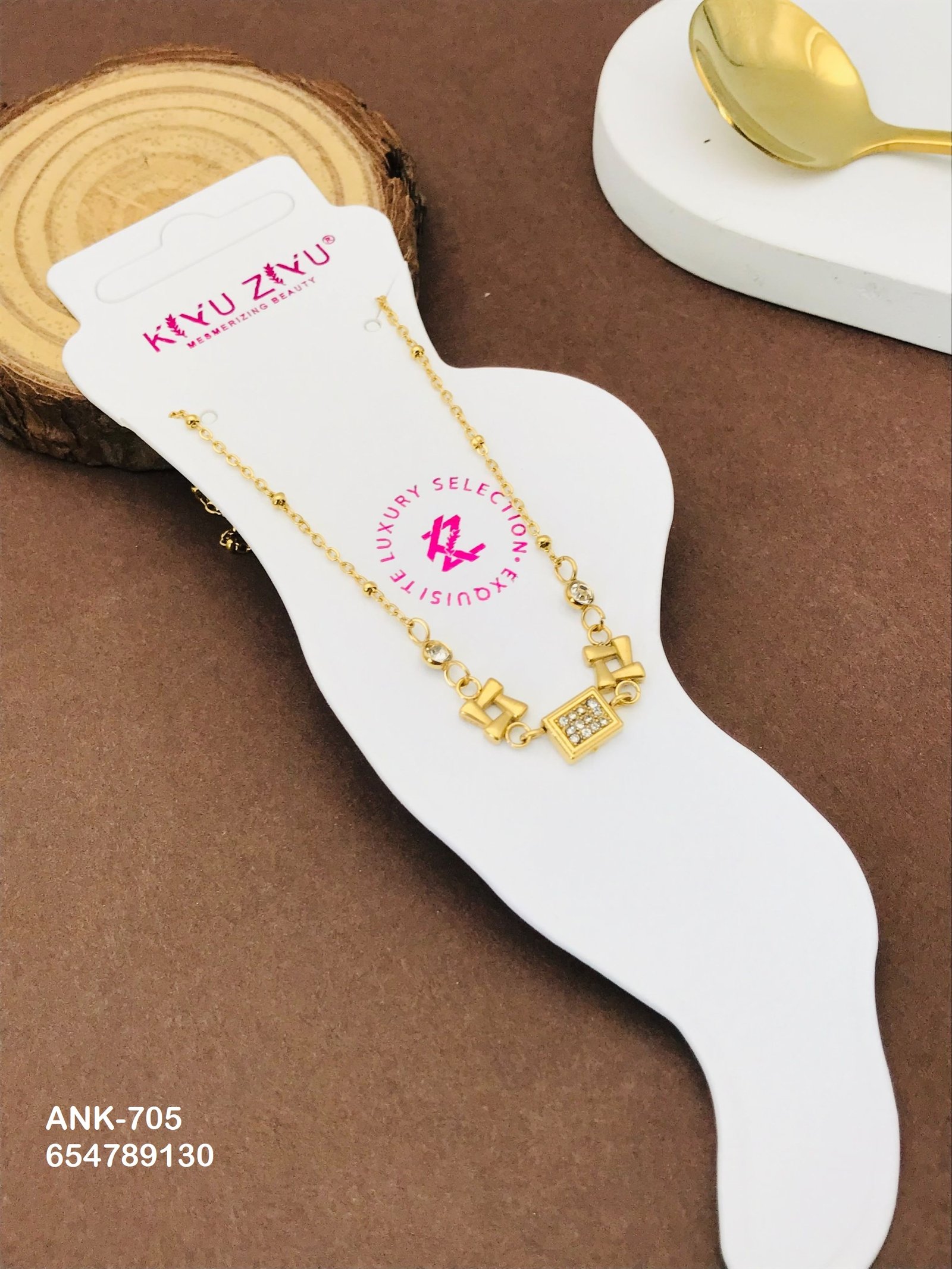ANK-705 Anti-Tarnish Stainless Steel Anklets - Kiyu ziyu By Anjni Creation