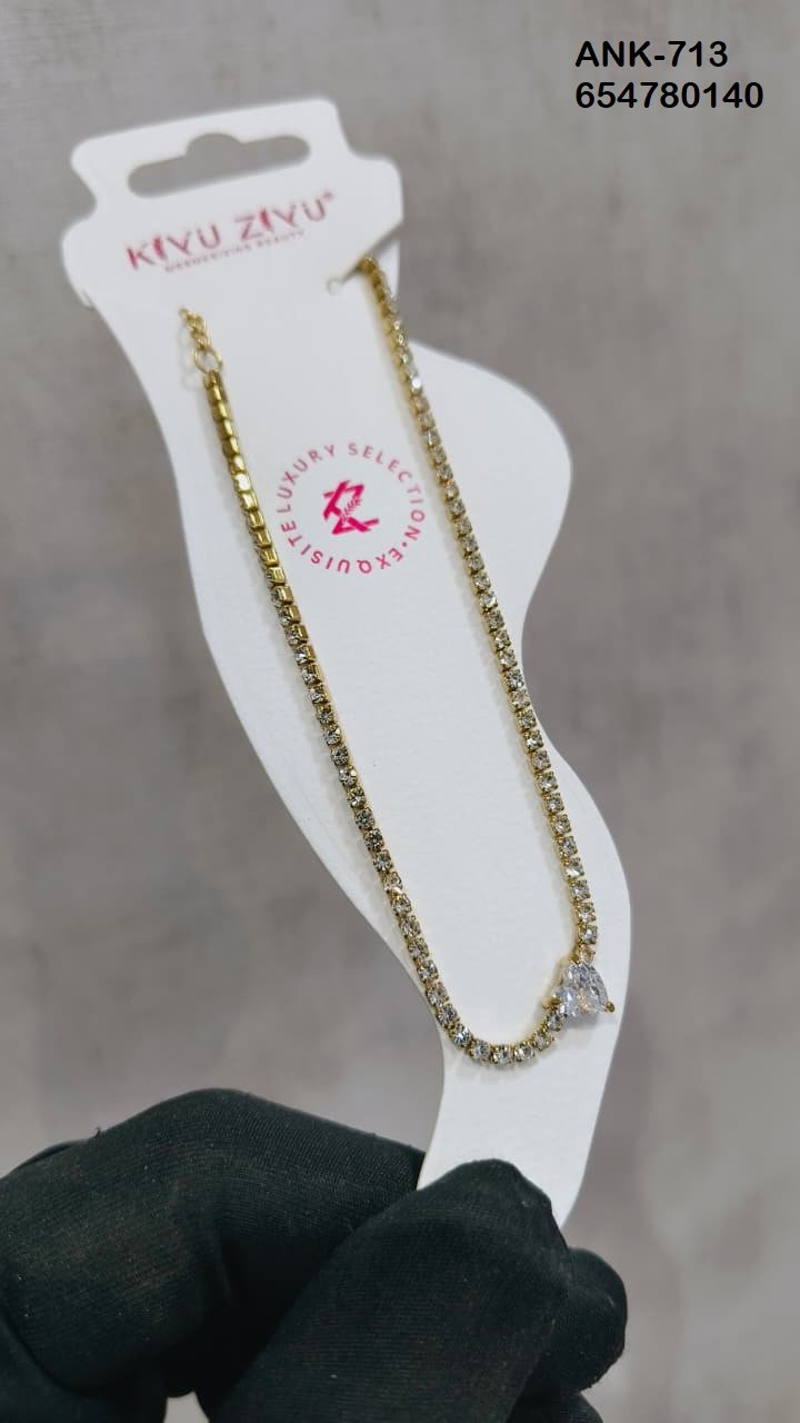 ANK-713 Anti-Tarnish Stainless Steel Anklets - Kiyu ziyu By Anjni Creation