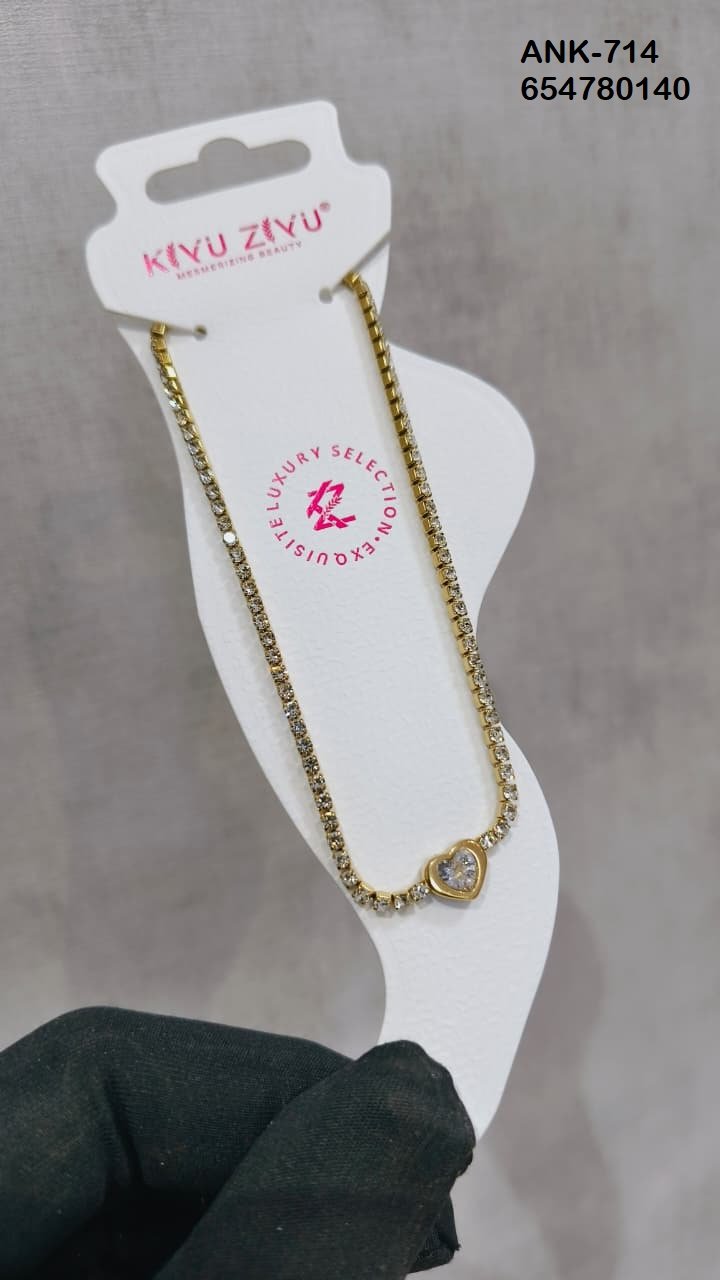 ANK-714 Anti-Tarnish Stainless Steel Anklets - Kiyu ziyu By Anjni Creation