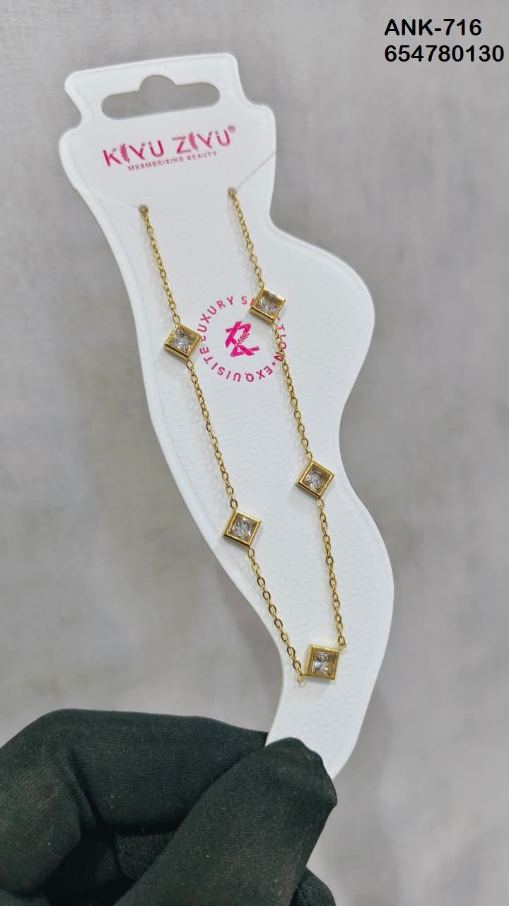 ANK-716 Anti-Tarnish Stainless Steel Anklets - Kiyu ziyu By Anjni Creation