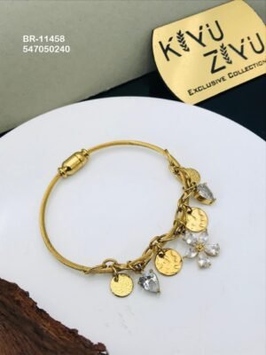 BR-11458 Anti-Tarnish Stainless Steel Charms Style Bracelet - Kiyu ziyu By Anjni Creation