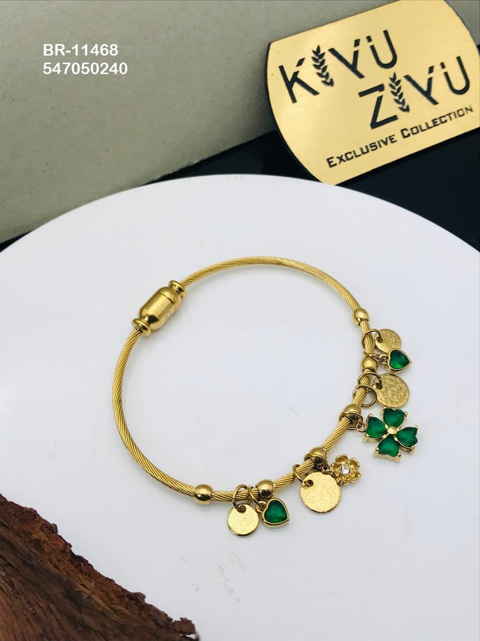 BR-11468 Anti-Tarnish Stainless Steel Charms Style Bracelet - Kiyu ziyu By Anjni Creation