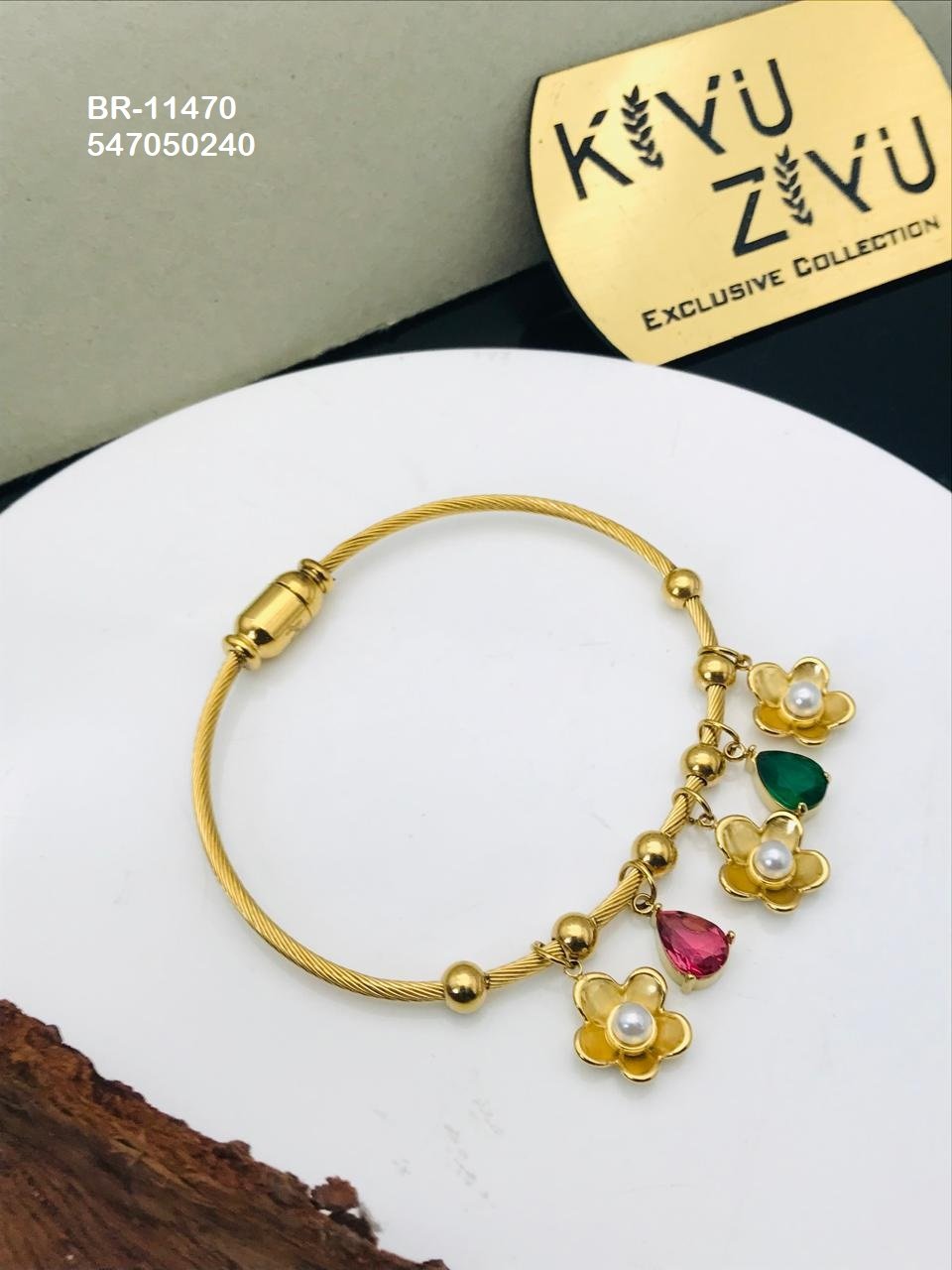 BR-11470 Anti-Tarnish Stainless Steel Charms Style Bracelet - Kiyu ziyu By Anjni Creation