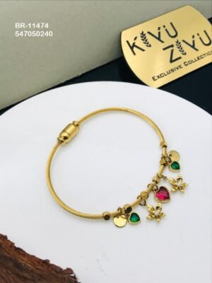 BR-11474 Anti-Tarnish Stainless Steel Charms Style Bracelet - Kiyu ziyu By Anjni Creation
