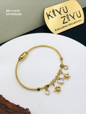 BR-11476 Anti-Tarnish Stainless Steel Charms Style Bracelet - Kiyu ziyu By Anjni Creation