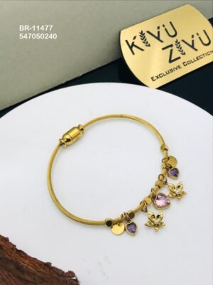 BR-11477 Anti-Tarnish Stainless Steel Charms Style Bracelet - Kiyu ziyu By Anjni Creation