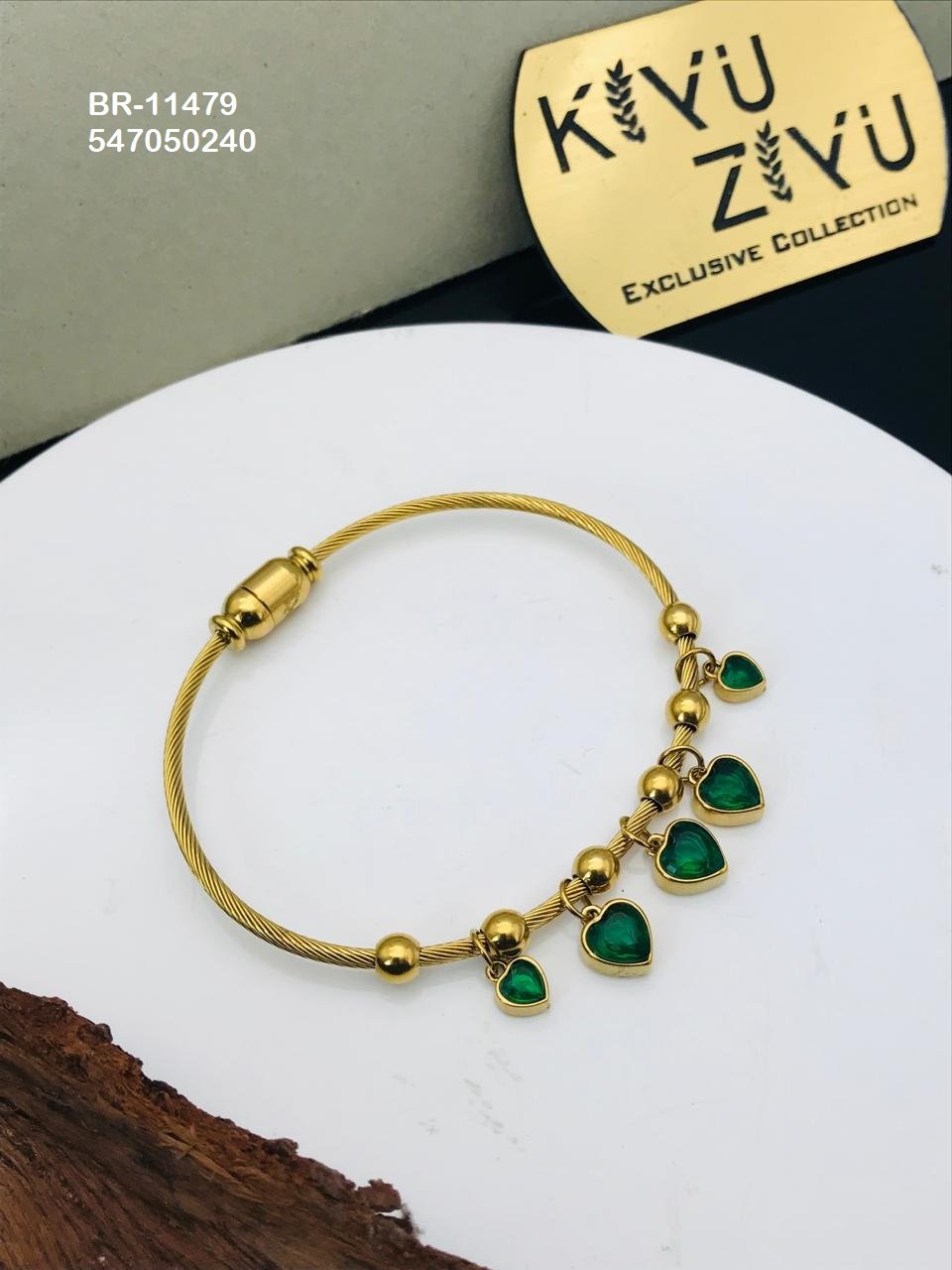 BR-11479 Anti-Tarnish Stainless Steel Charms Style Bracelet - Kiyu ziyu By Anjni Creation
