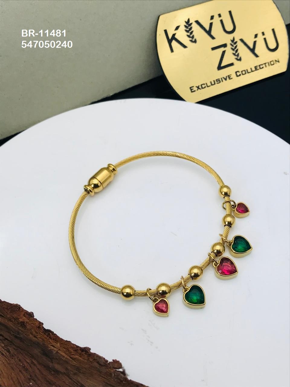BR-11481 Anti-Tarnish Stainless Steel Charms Style Bracelet - Kiyu ziyu By Anjni Creation