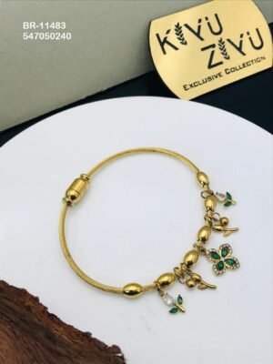 BR-11483 Anti-Tarnish Stainless Steel Charms Style Bracelet - Kiyu ziyu By Anjni Creation