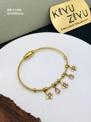 BR-11486 Anti-Tarnish Stainless Steel Charms Style Bracelet - Kiyu ziyu By Anjni Creation