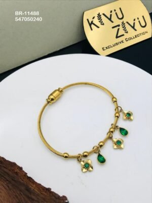 BR-11488 Anti-Tarnish Stainless Steel Charms Style Bracelet - Kiyu ziyu By Anjni Creation