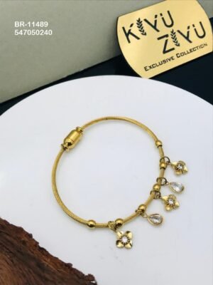 BR-11489 Anti-Tarnish Stainless Steel Charms Style Bracelet - Kiyu ziyu By Anjni Creation