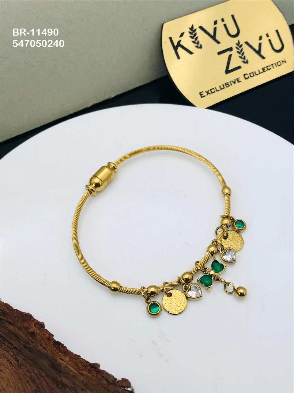 BR-11490 Anti-Tarnish Stainless Steel Charms Style Bracelet - Kiyu ziyu By Anjni Creation