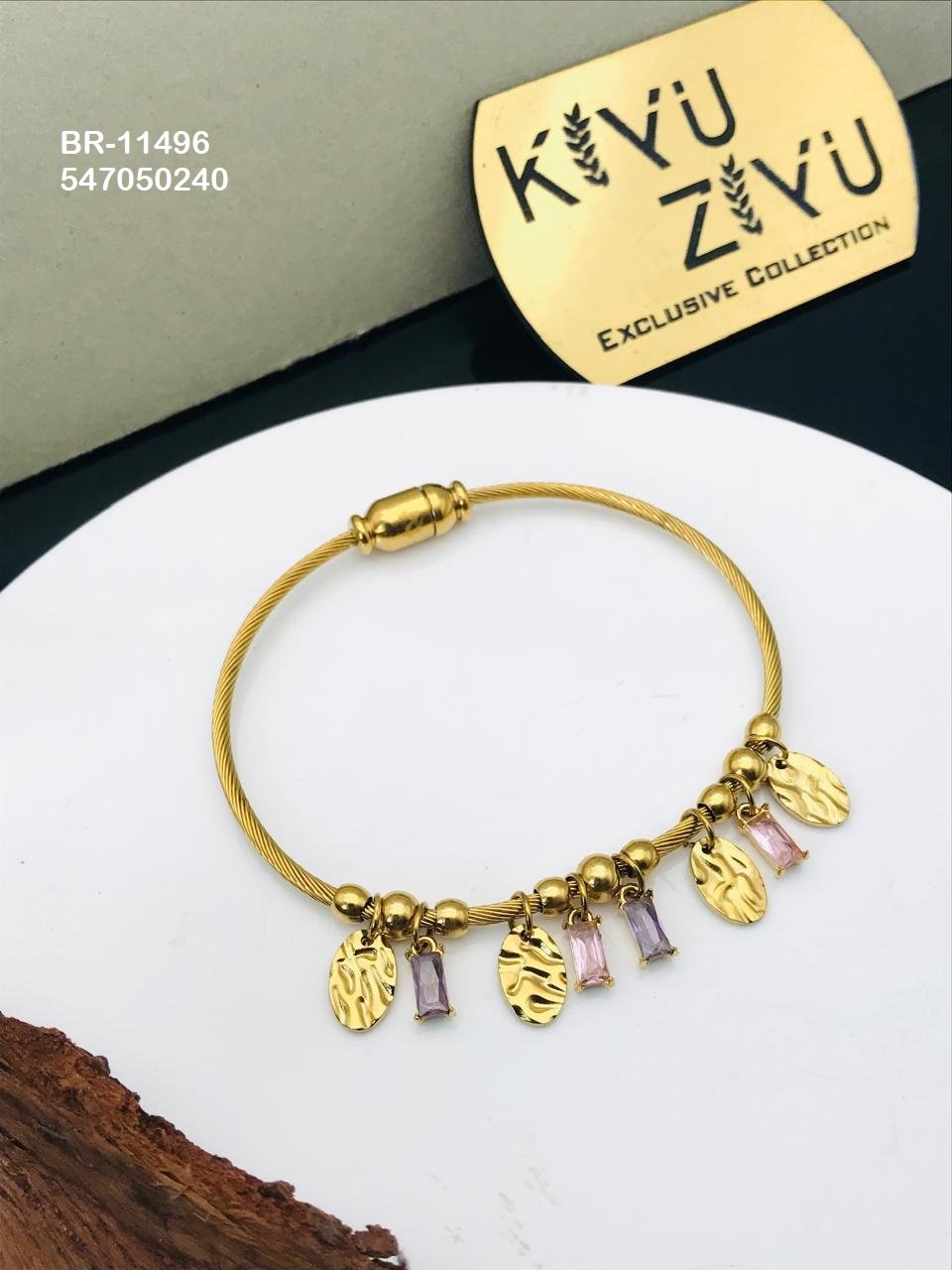 BR-11496 Anti-Tarnish Stainless Steel Charms Style Bracelet - Kiyu ziyu By Anjni Creation