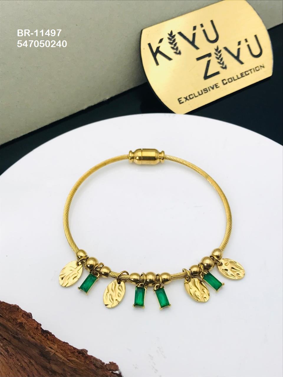 BR-11497 Anti-Tarnish Stainless Steel Charms Style Bracelet - Kiyu ziyu By Anjni Creation