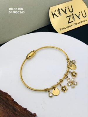 BR-11498 Anti-Tarnish Stainless Steel Charms Style Bracelet - Kiyu ziyu By Anjni Creation