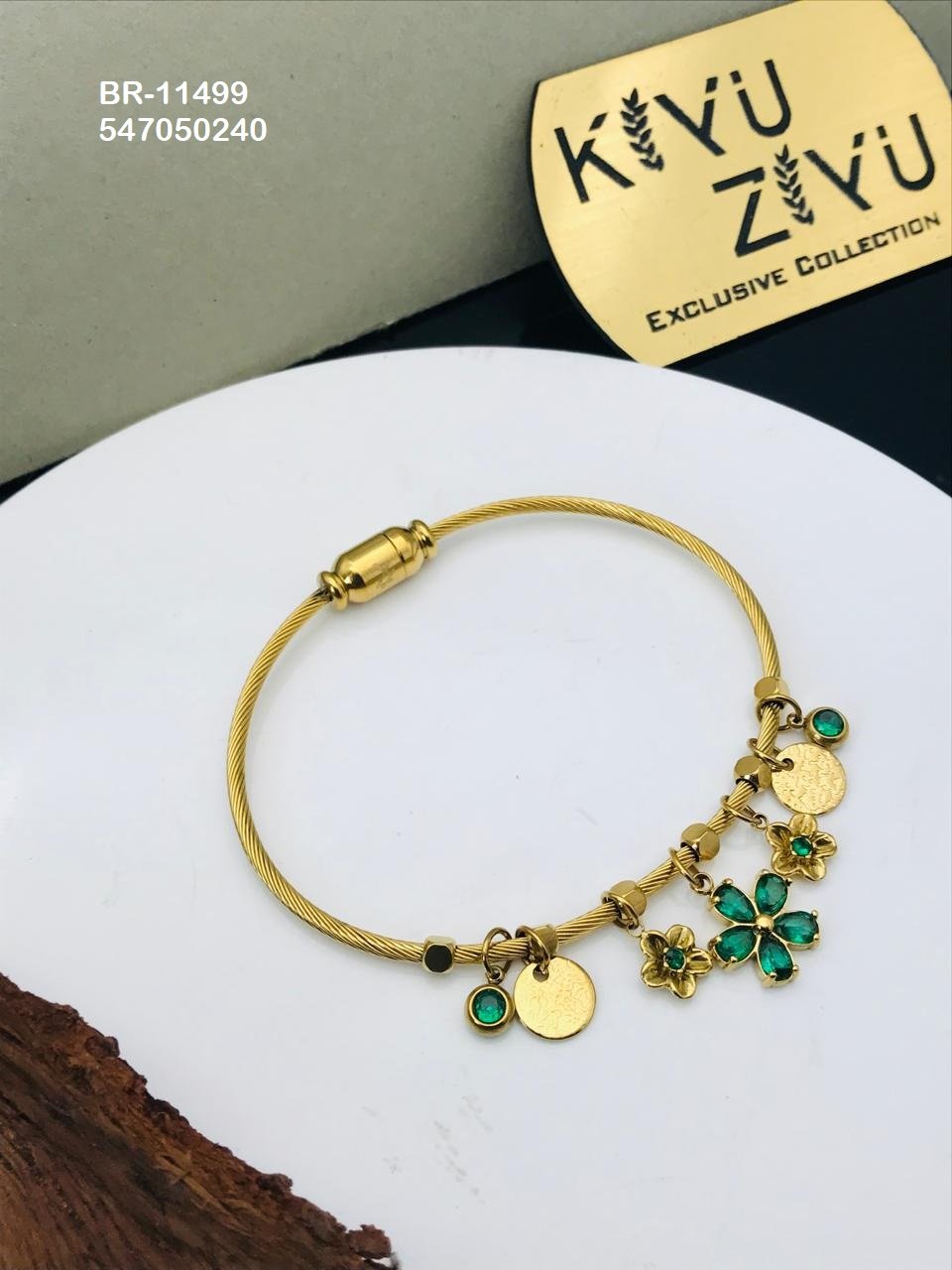 BR-11499 Anti-Tarnish Stainless Steel Charms Style Bracelet - Kiyu ziyu By Anjni Creation