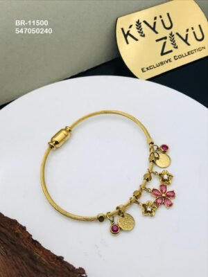 BR-11500 Anti-Tarnish Stainless Steel Charms Style Bracelet - Kiyu ziyu By Anjni Creation