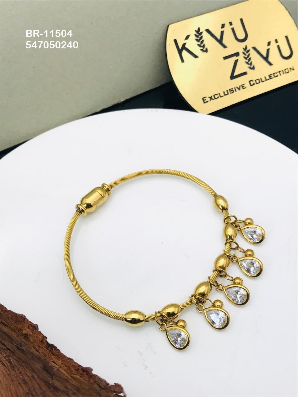 BR-11504 Anti-Tarnish Stainless Steel Charms Style Bracelet - Kiyu ziyu By Anjni Creation