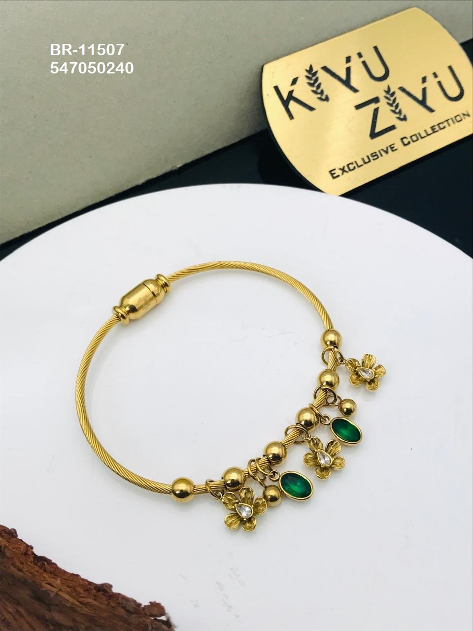 BR-11507 Anti-Tarnish Stainless Steel Charms Style Bracelet - Kiyu ziyu By Anjni Creation