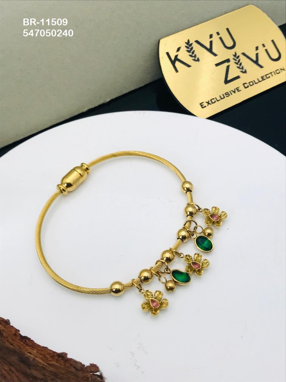 BR-11509 Anti-Tarnish Stainless Steel Charms Style Bracelet - Kiyu ziyu By Anjni Creation