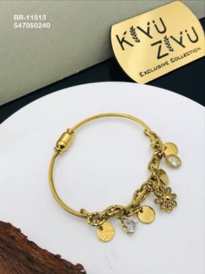 BR-11513 Anti-Tarnish Stainless Steel Charms Style Bracelet - Kiyu ziyu By Anjni Creation