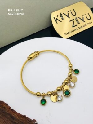 BR-11517 Anti-Tarnish Stainless Steel Charms Style Bracelet - Kiyu ziyu By Anjni Creation